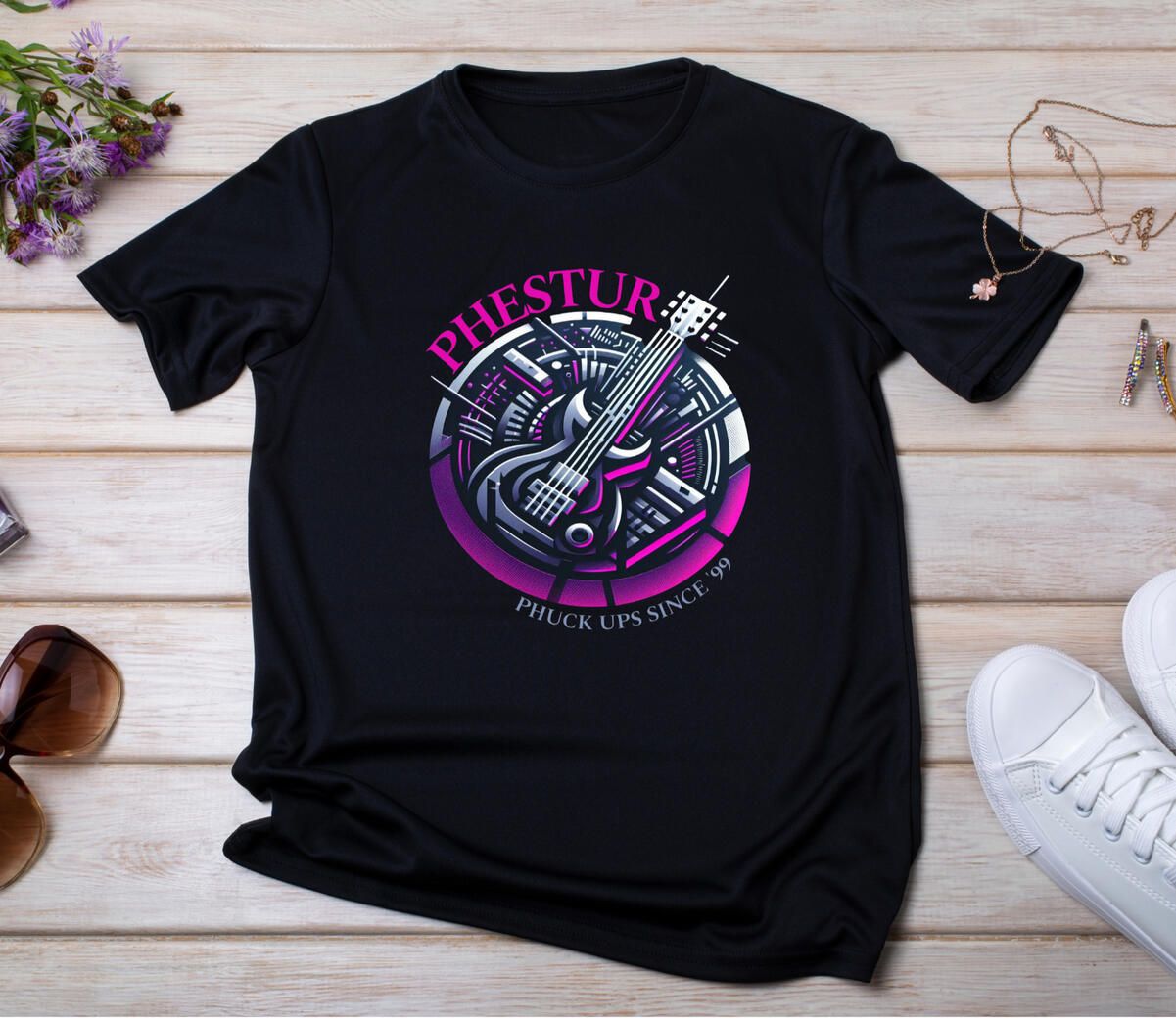 Unisex T with Pink Phestur Logo Unisex T with Pink Phestur Logo